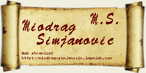 Miodrag Simjanović vizit kartica